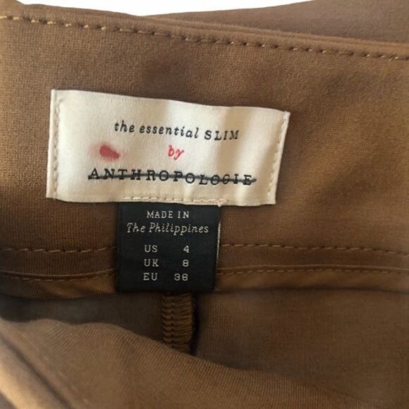 Anthropologie Essential Slim Knit Trousers-Brown Size 6 NWOT - Picture 5 of 7